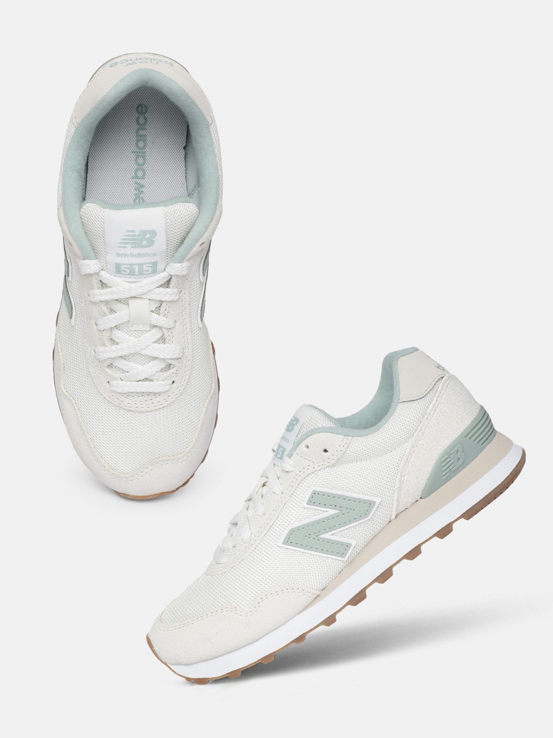 New Balance Women Woven Design Round Toe 515 Sneakers with Brand Logo Detail