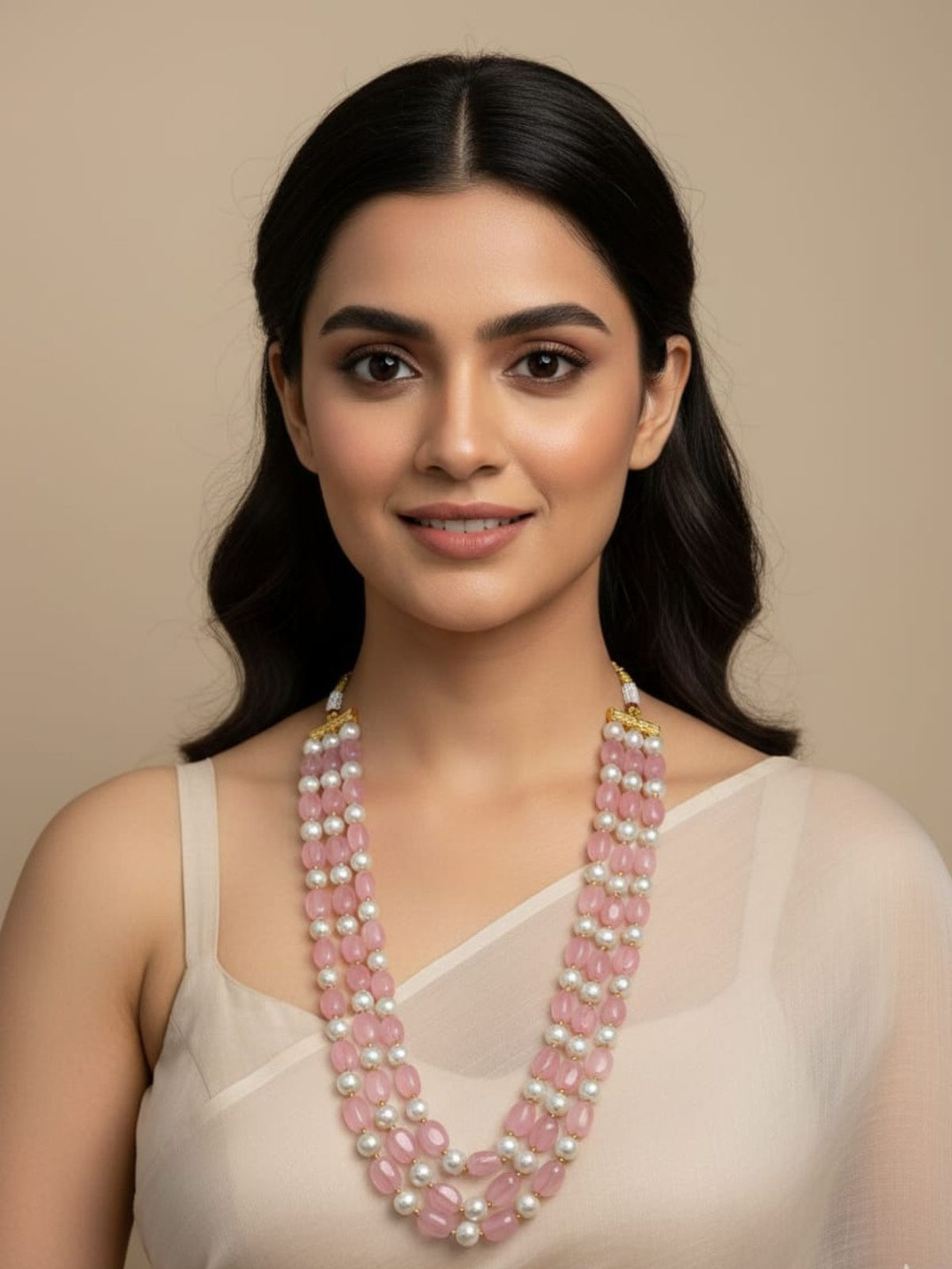 Gehna By Beadazzled Brass Gold-Plated Layered Necklace