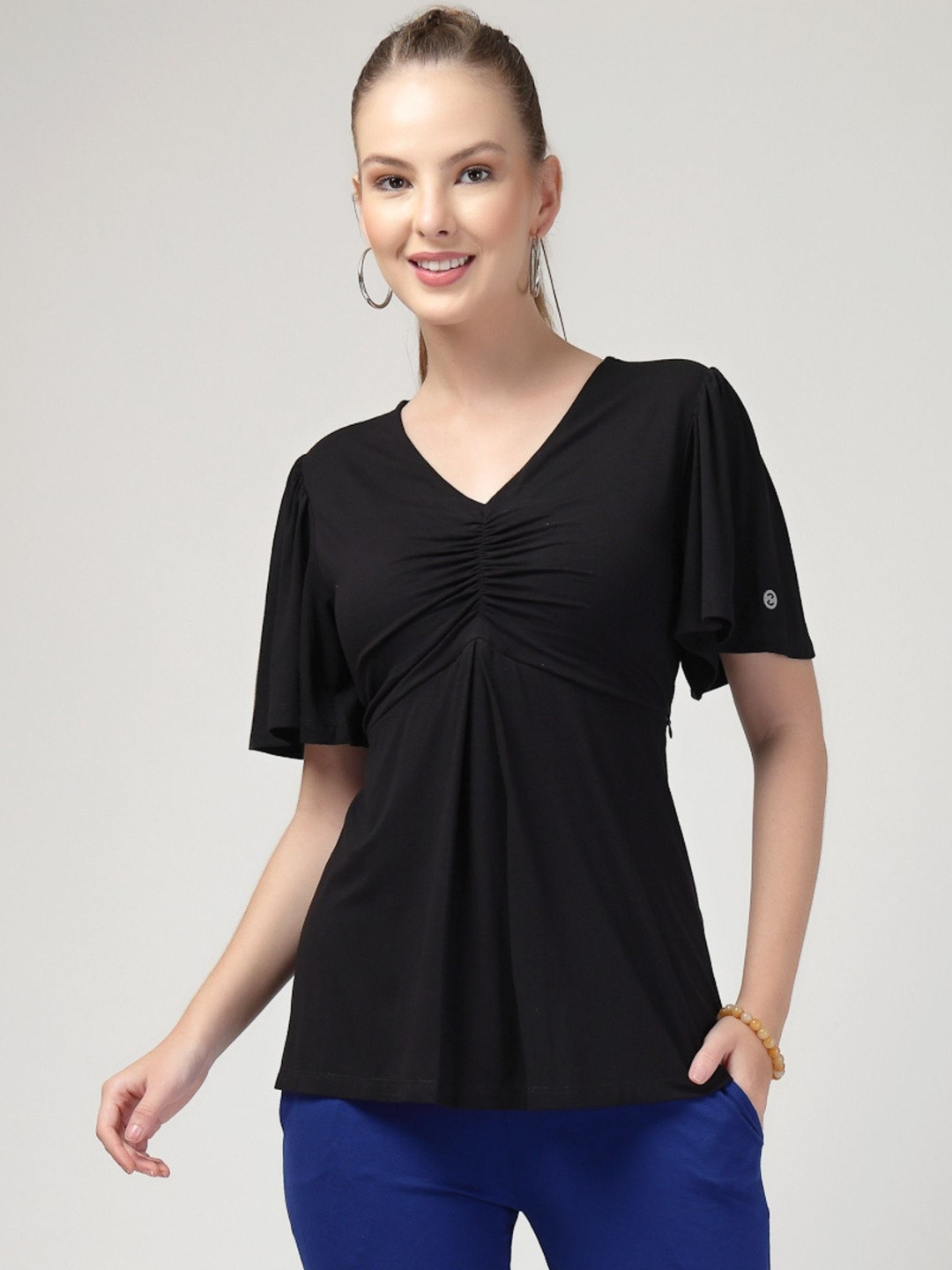 House Of Zelena Flutter Sleeve Top