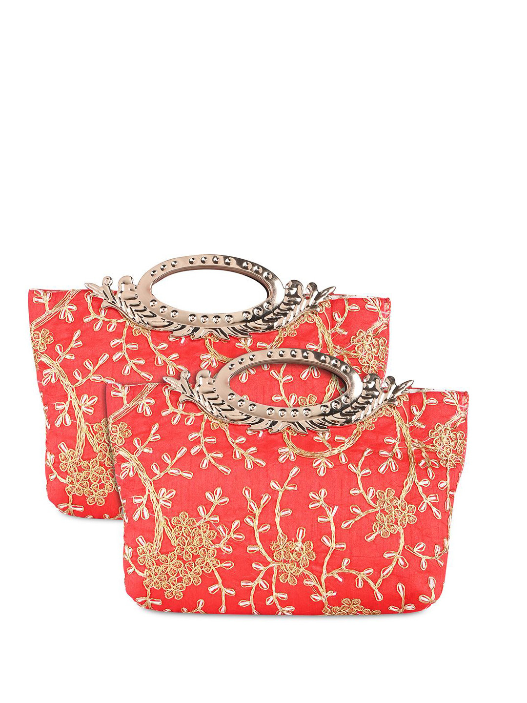 Kuber Industries Set Of 2 Printed Non-Detachable Sling Strap Shopper Handheld Bag