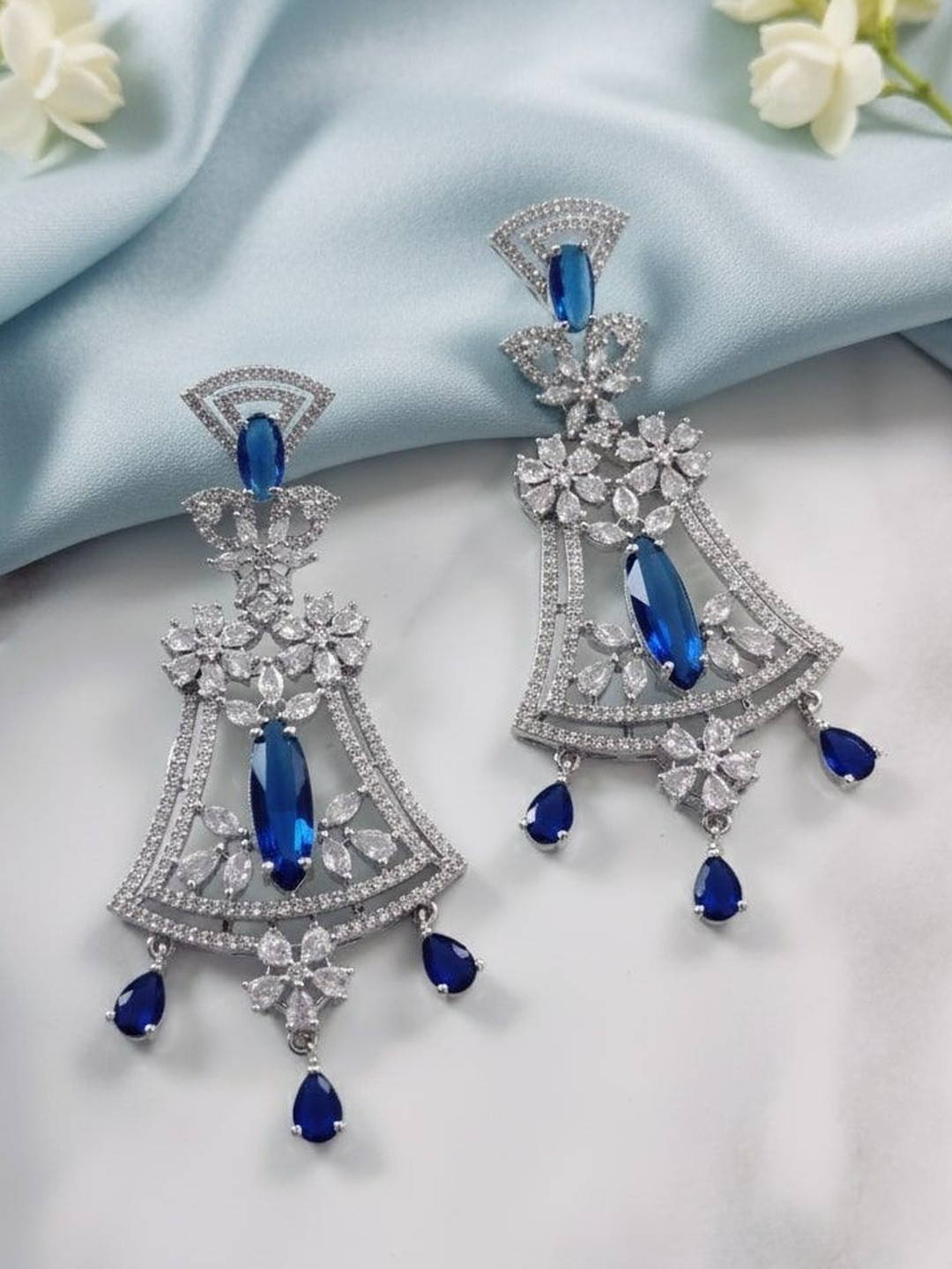 Opal Touch Geometric Drop Earrings