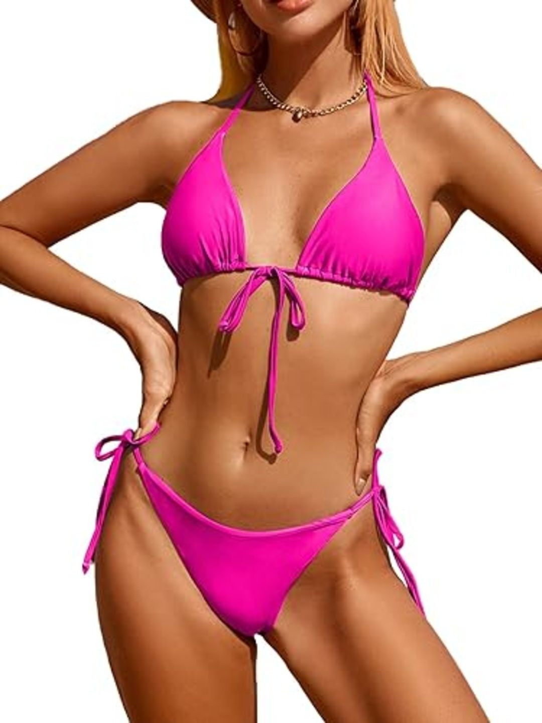 Bartus Halter Neck Swim Bikini Set with Adjustable Tie-Up Straps