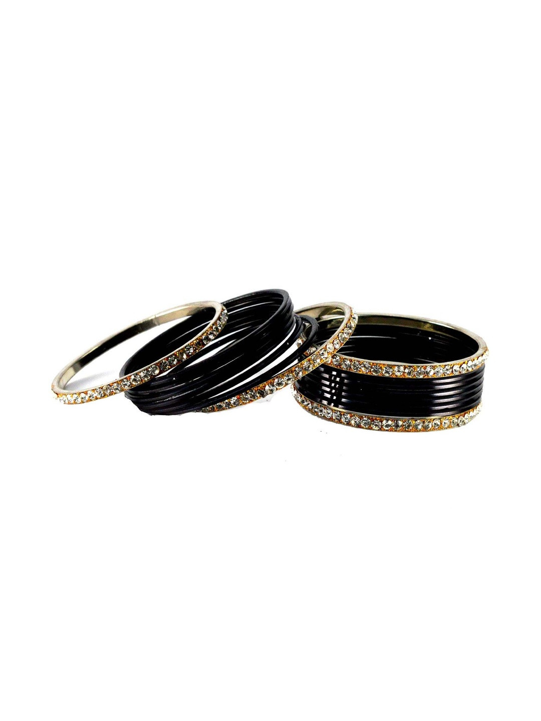 Vidhya Kangan Set Of 16 Gold-Plated Artificial Stones Studded Ethnic Bangles