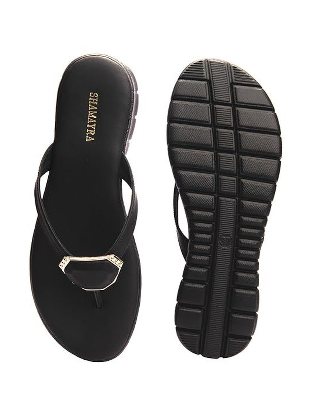 SHAMAYRA Women Open Toe T-Strap Flats