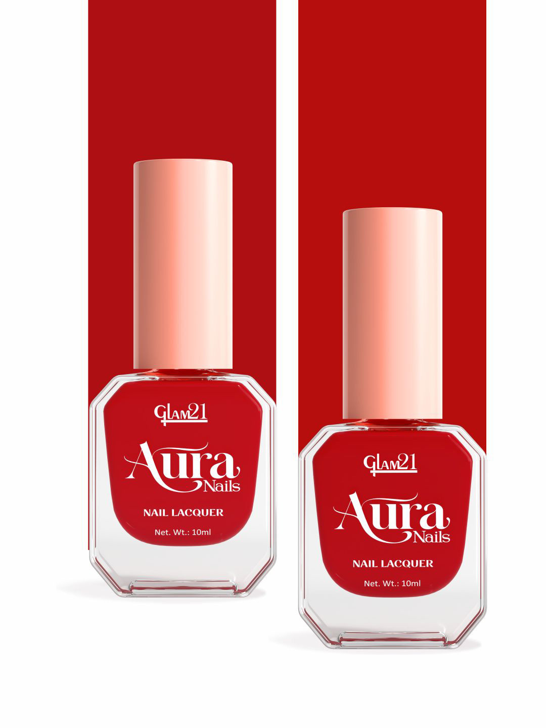GLAM21 Aura Nails Lacquer High-Shine Nail Enamel 10ml each-Pack of 2