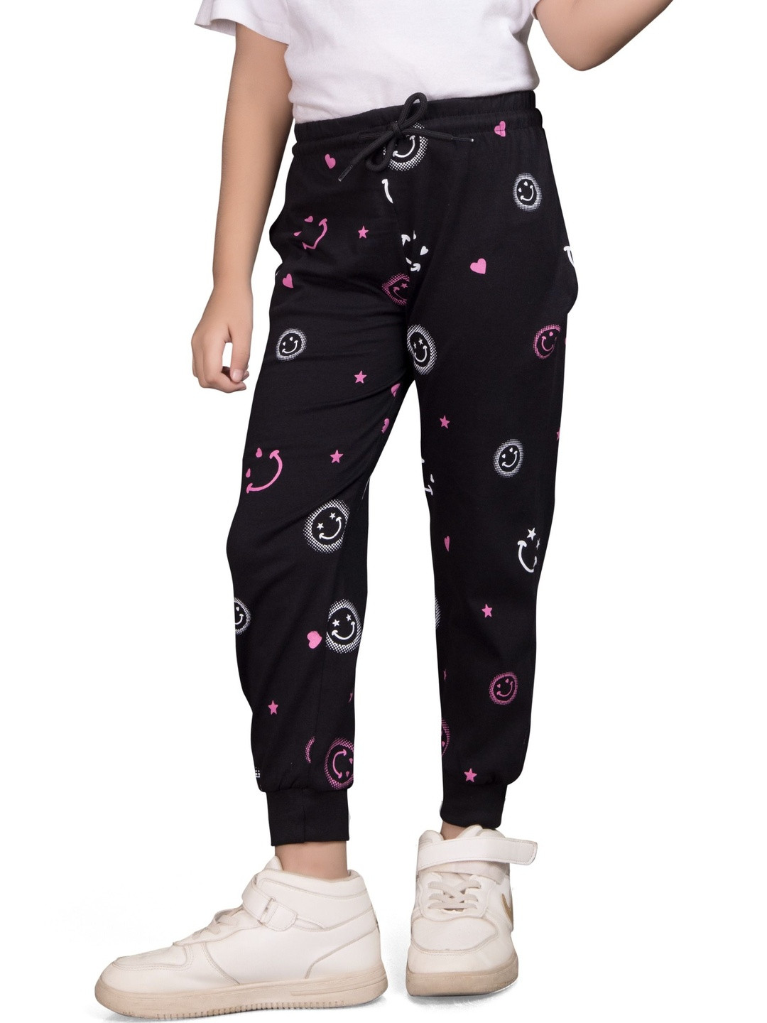 Little funky Girls Printed Pure Cotton Joggers