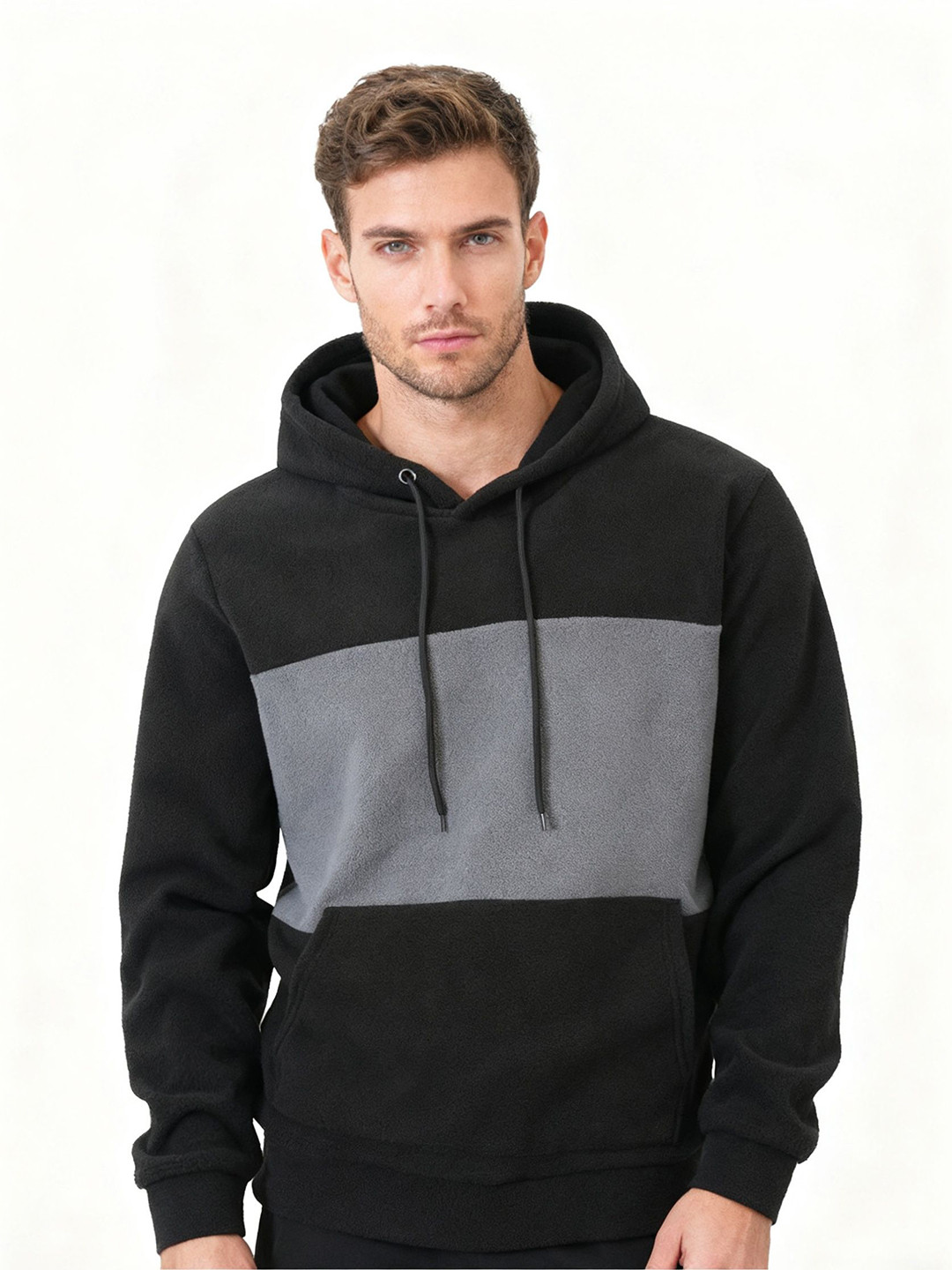 StyleCast x Revolte Colorblocked Hooded Long Sleeves Pullover Sweatshirt