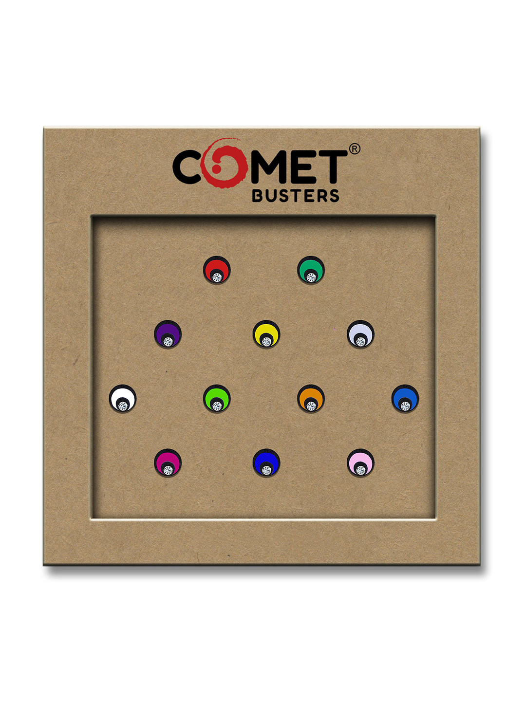 Comet Busters Round Adhesive Handcrafted Bindi - Multicolor