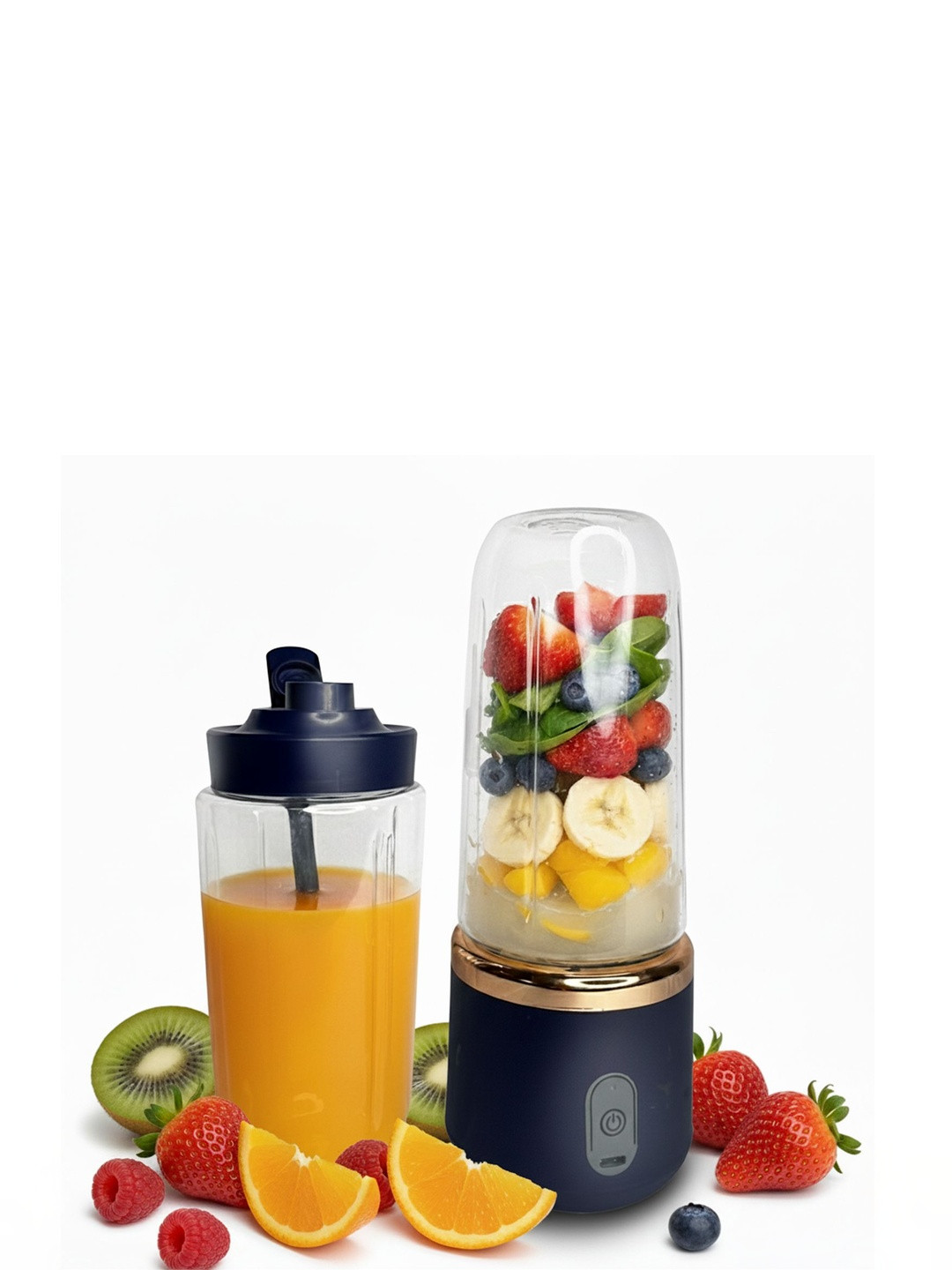 SAGEWARE Navy Blue Stainless Steel Rechargeable 2 Pieces Juicer Mixer Grinder 40 Watt