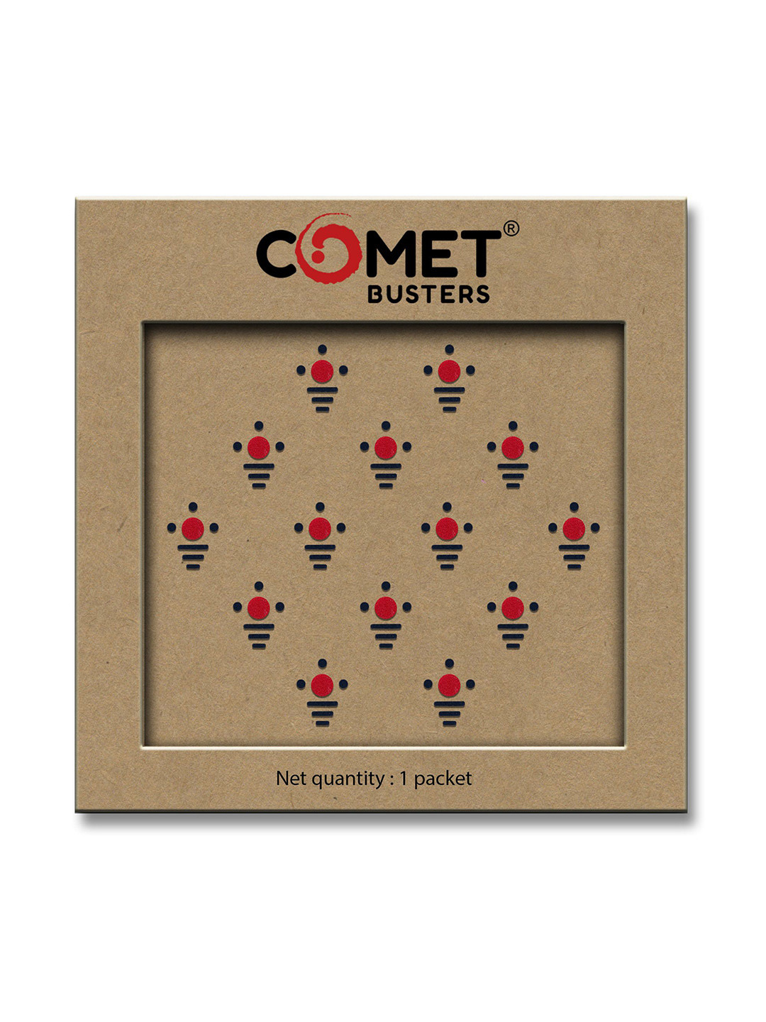 Comet Busters Adhesive Handcrafted Bindi - Red & Black