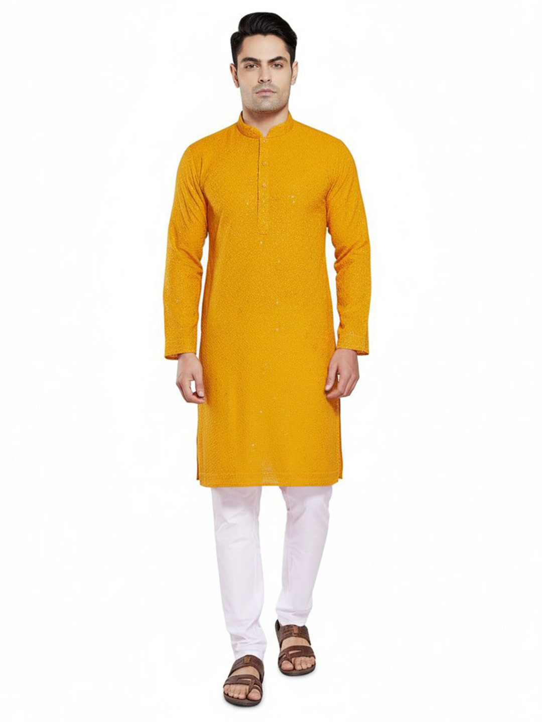 yash collection Men Ethnic Motifs Embroidered Chikankari Kurta