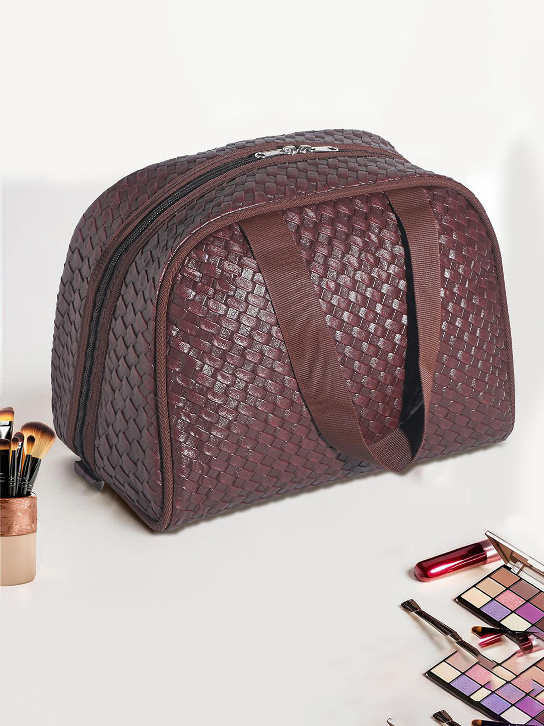 Kuber Industries Brown Leather Structured Quilted Sling Bag