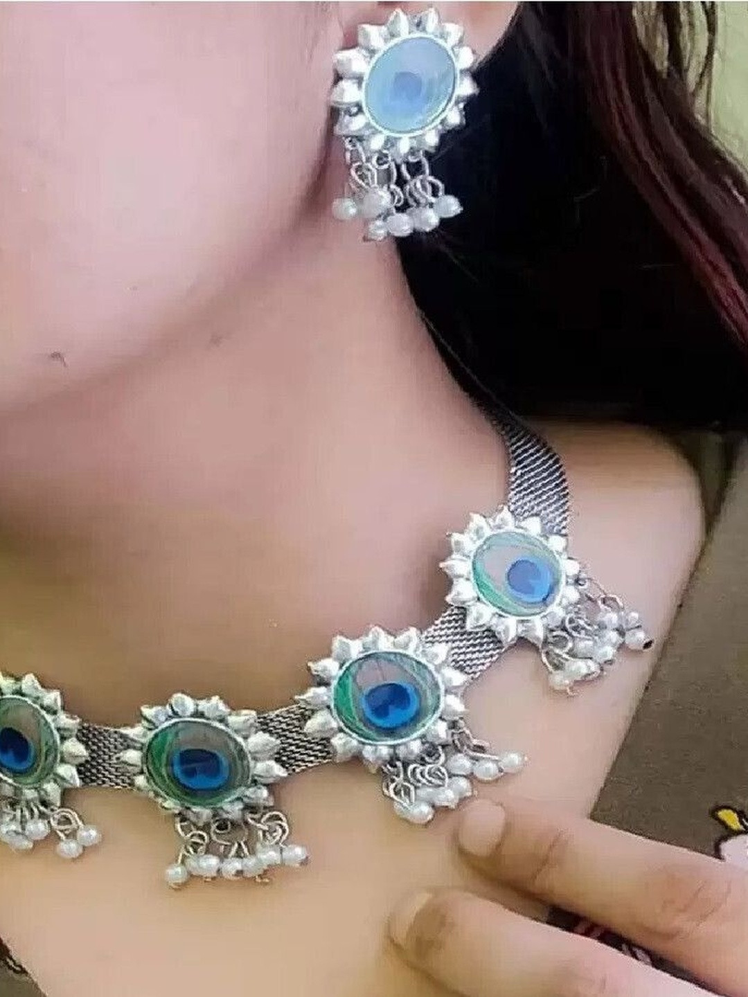 VRAJ CREATION Beads-Studded Jewellery Set