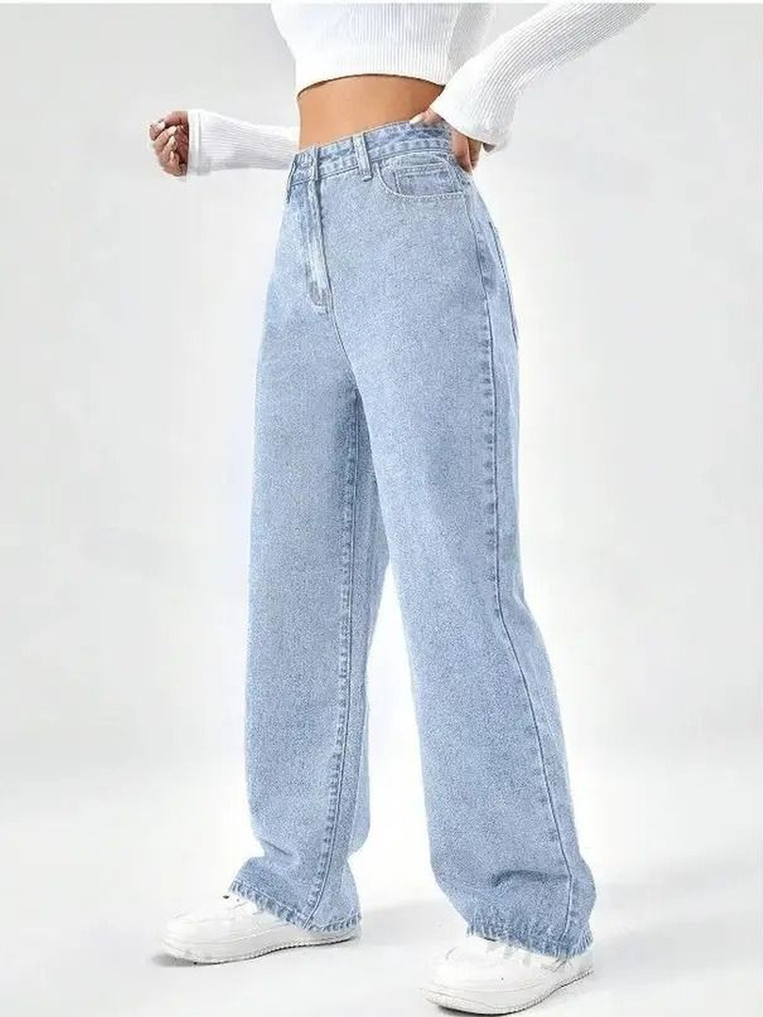 A1TUFF Women Jean Relaxed Fit High-Rise Light Fade Stretchable Jeans