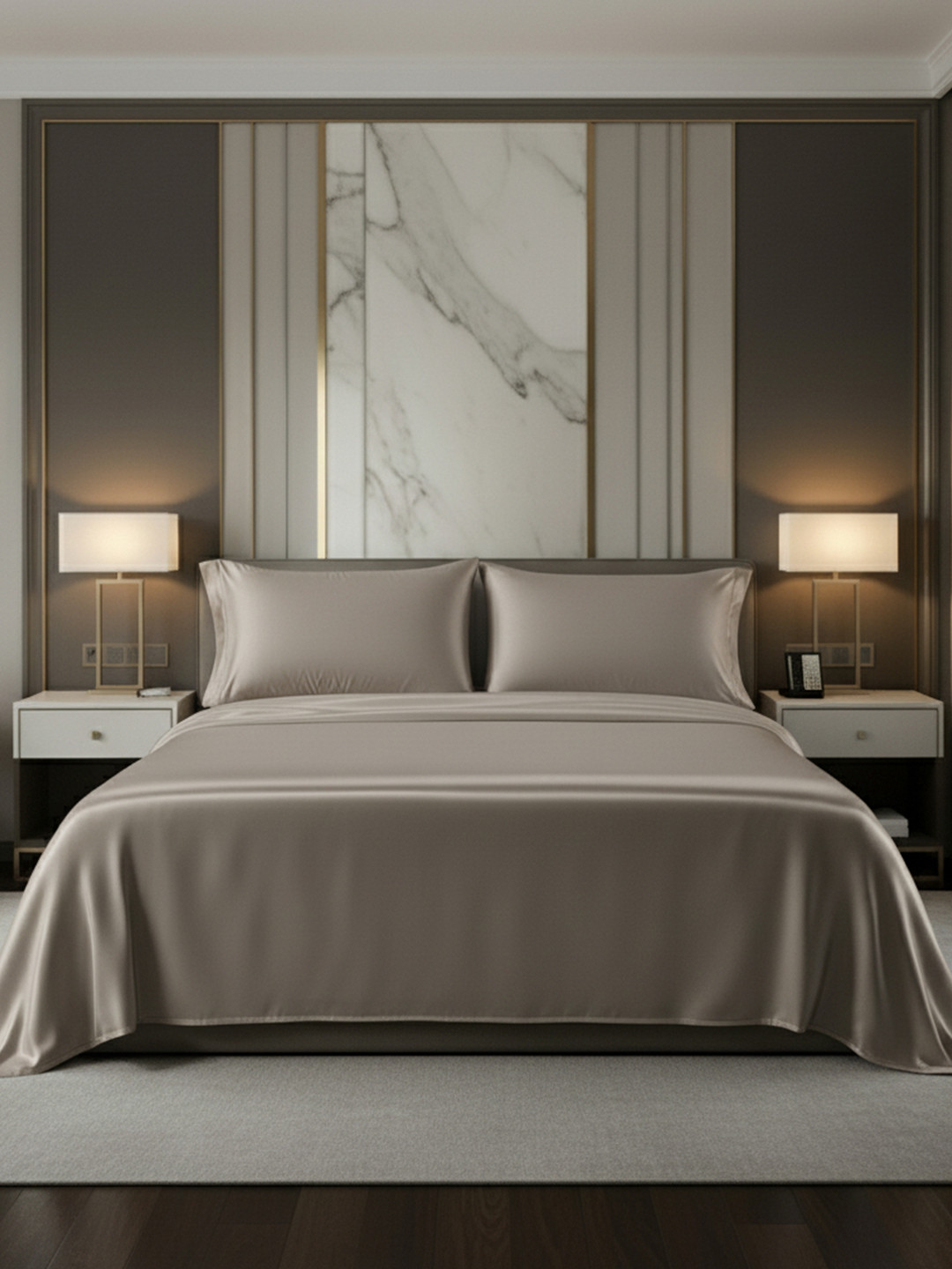 Homio Tan 400 TC King Bedsheet Set 2.74m x 2.74m