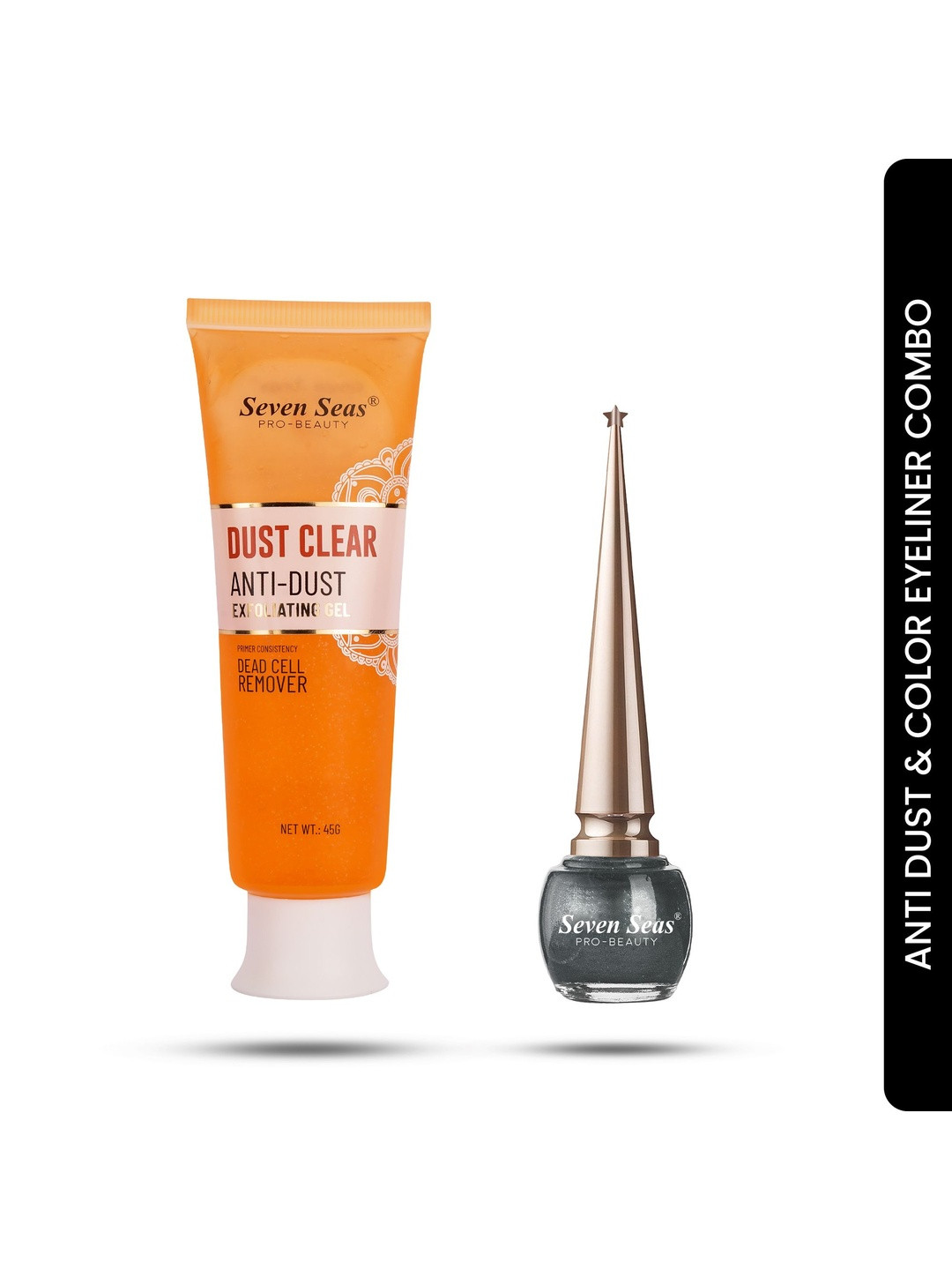 Seven Seas Set Of 2 Anti Dust Exfoliating Gel 45 g With Waterproof Liquid Eyeliner 5 ml