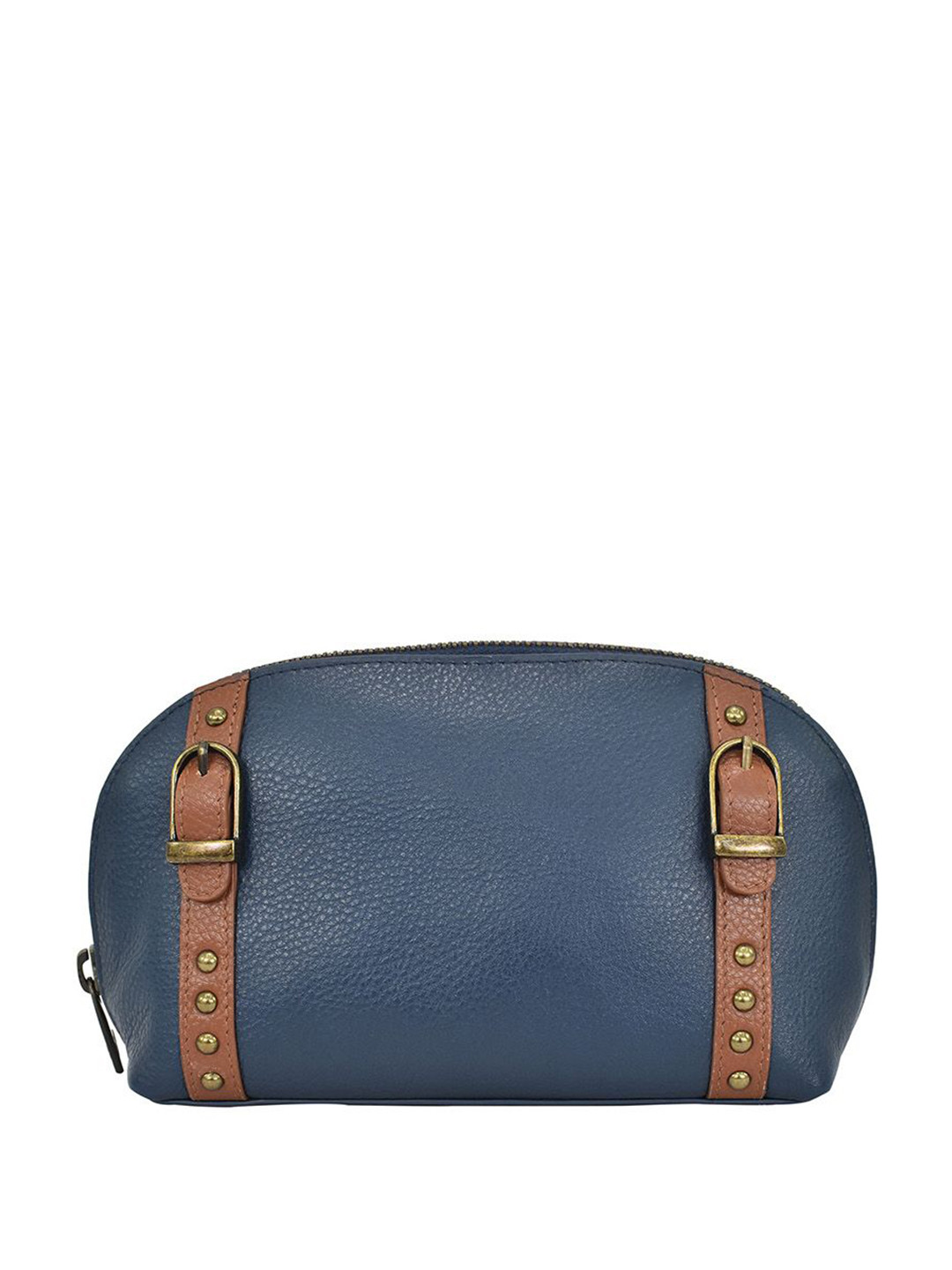 Anuschka Women Colourblocked Buckle Detail Leather Makeup Pouch