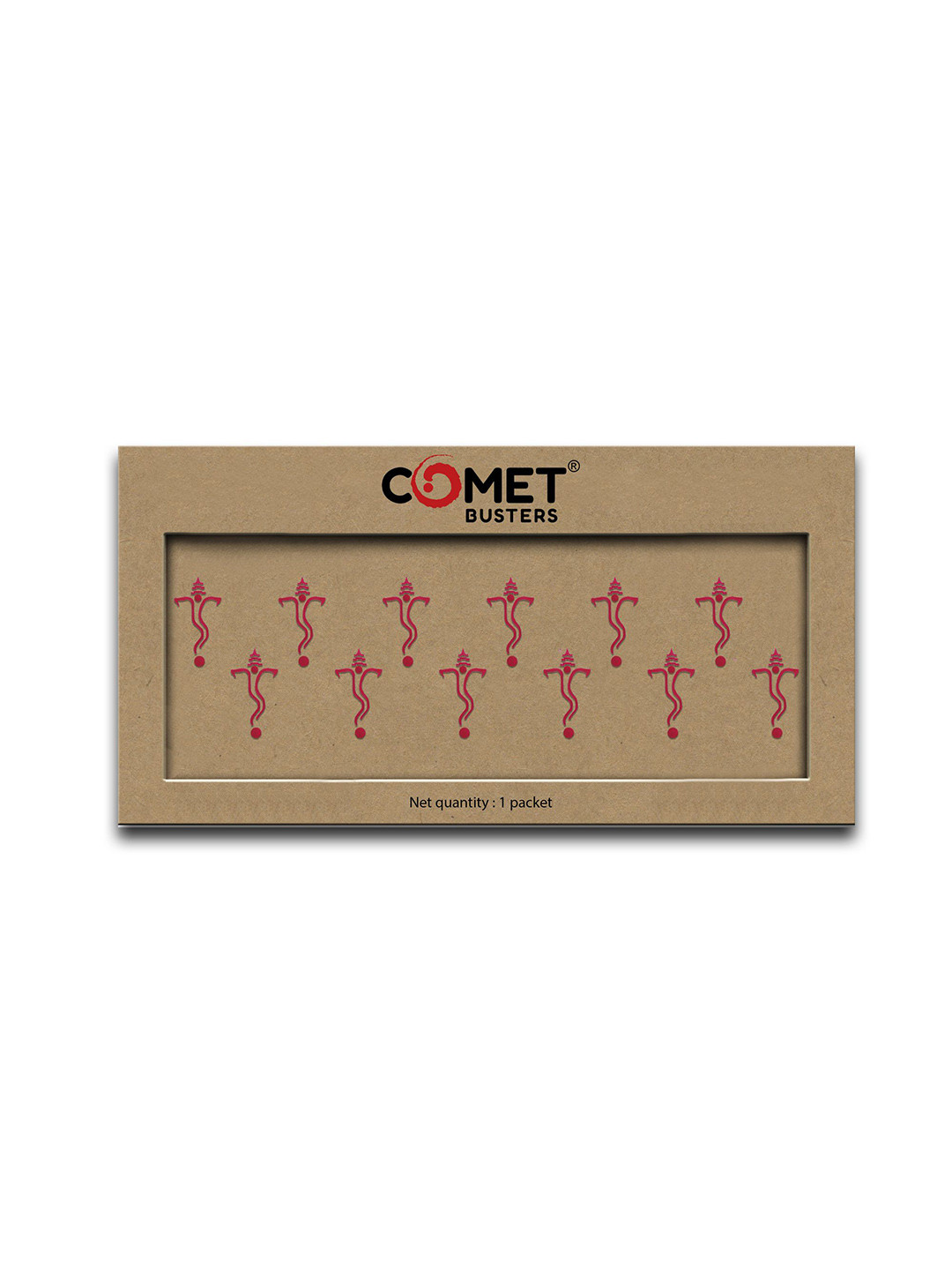 Comet Busters Ganesha Design Spiritual Handcrafted Bindi - Red