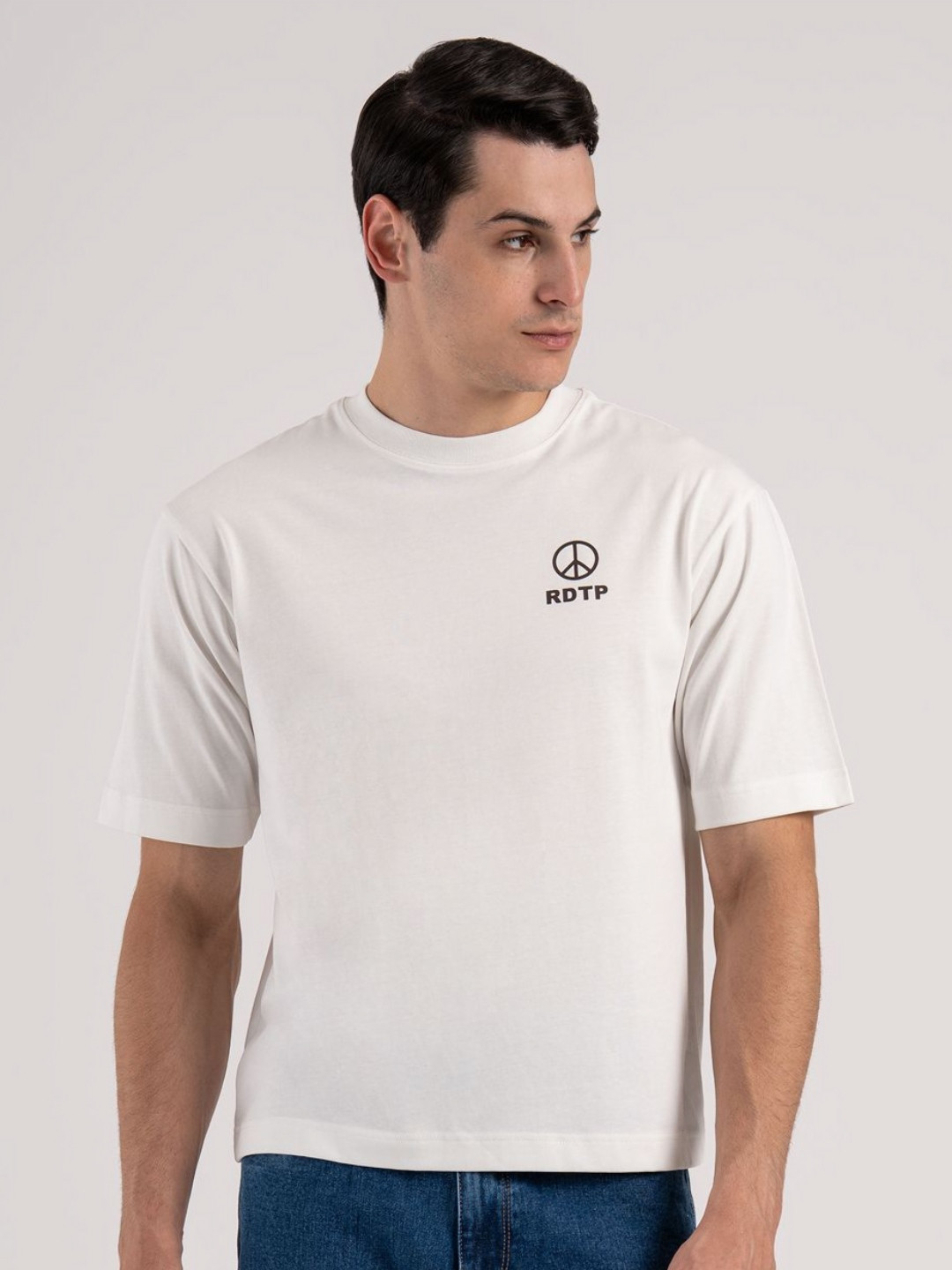 Red Tape Men Typography Printed Round Neck Oversized T-shirt