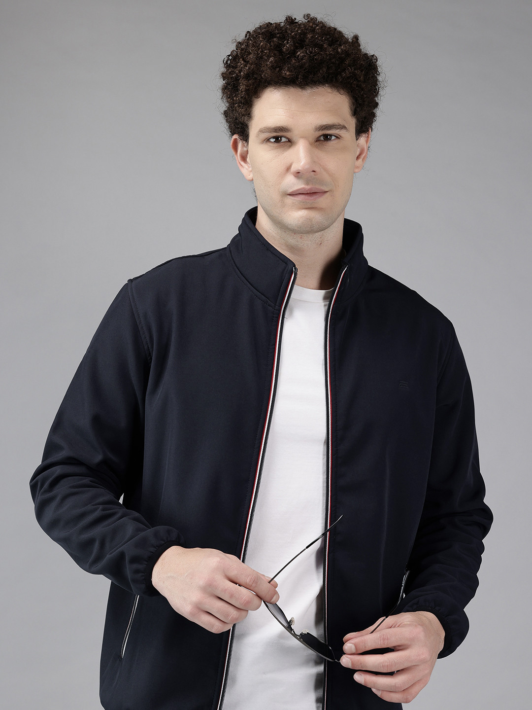 METTLE Mock Collar Bomber Jacket With Contrast Detail