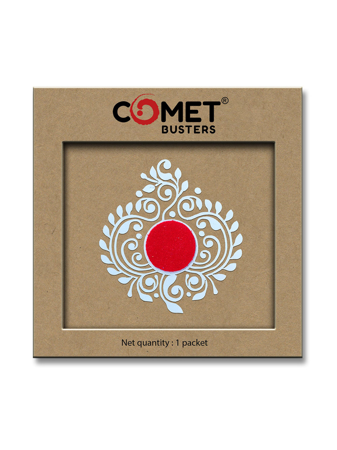 Comet Busters Kolka Bengali Designer Handcrafted Bindi - Red