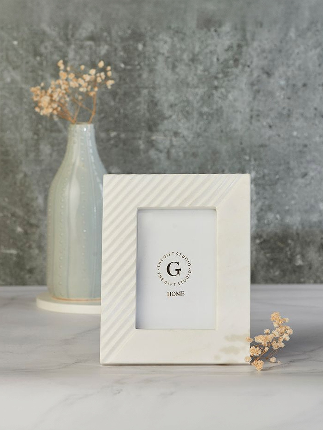 The Gift Studio White Marble Keepsake Table Photo Frame