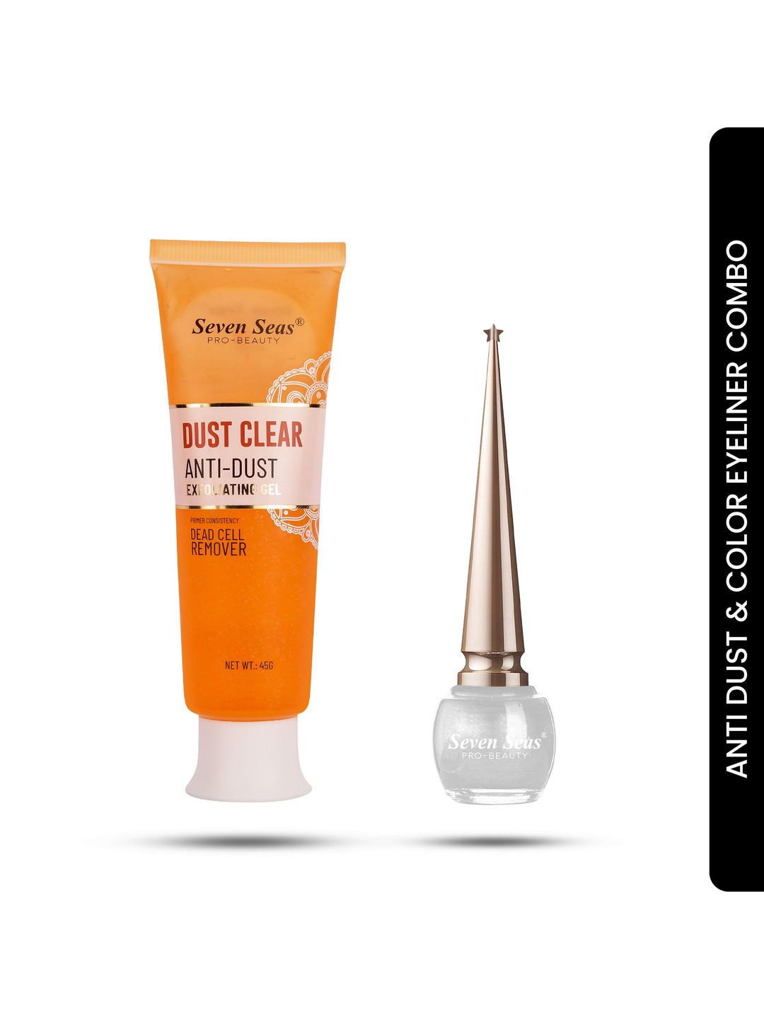 Seven Seas Set Of 2 Anti Dust Exfoliating Gel 45 g With Waterproof Liquid Eyeliner 5 ml