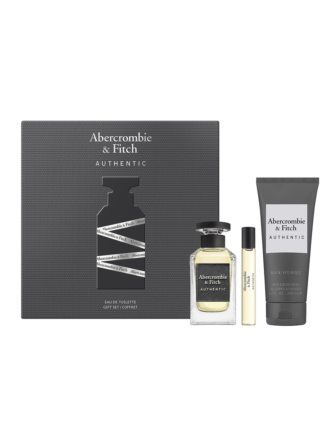 ABERCROMBIE & FITCH Set Of 3 Authentic Eau de Toilette - 100 ml & 15 ml &Body Wash - 200ml