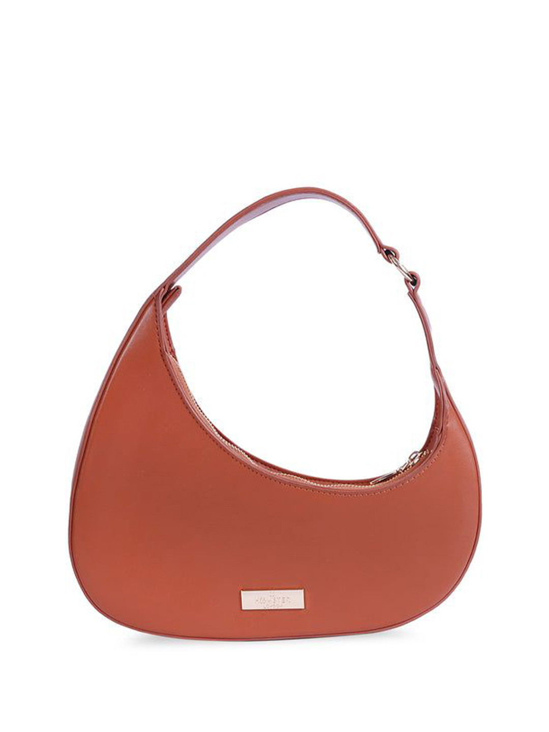 HAMSTER LONDON Colourblocked PU Half Moon Hobo Bag with Cut Work