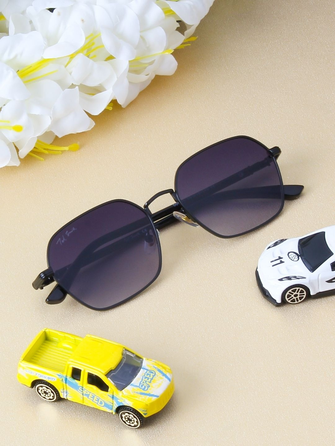 Ted Smith Unisex Square Gun-Purple UV Protected Sunglasses