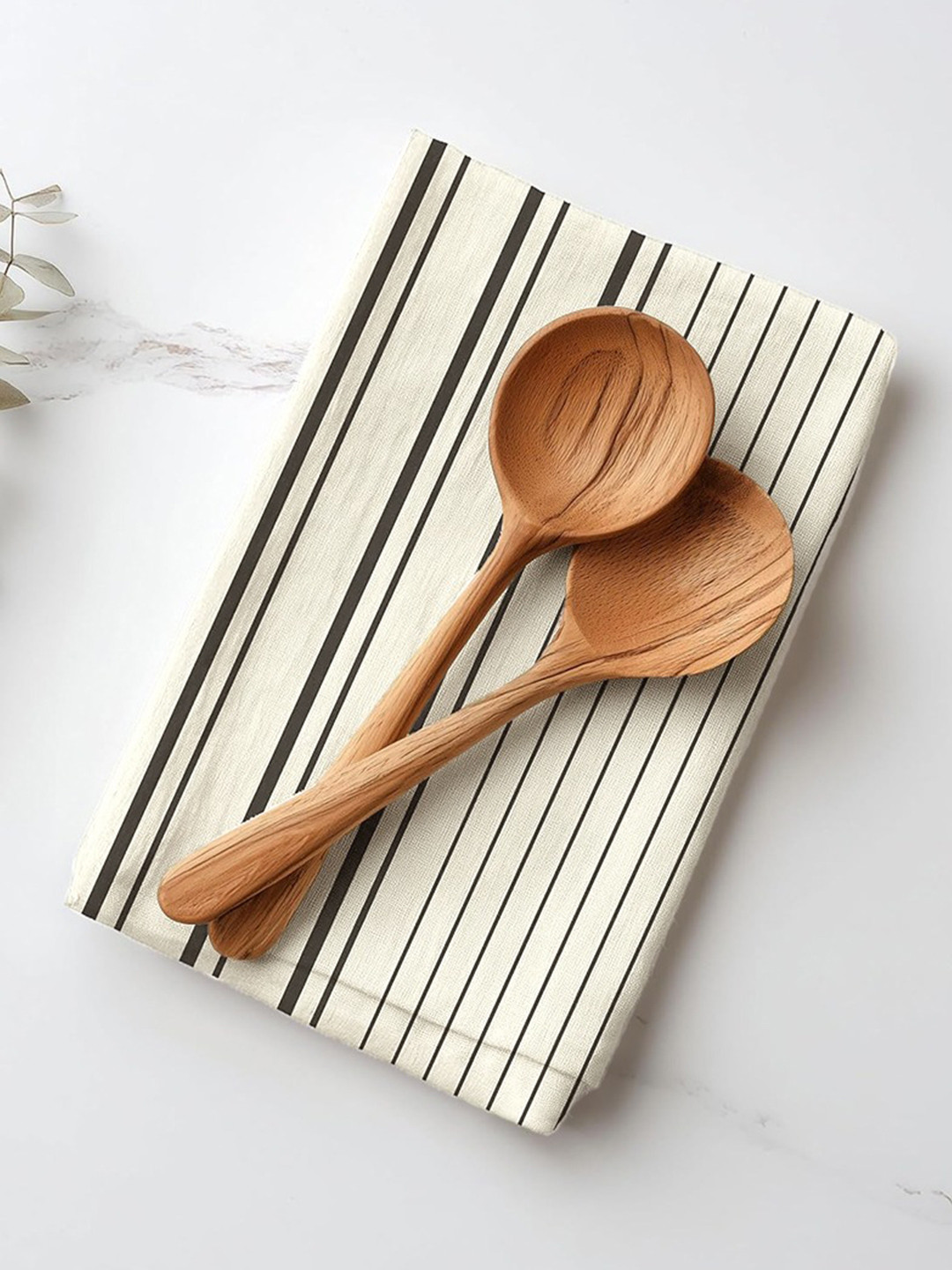 Stripped Line Print Set of 5 Pure Cotton Kitchen Tea Towels