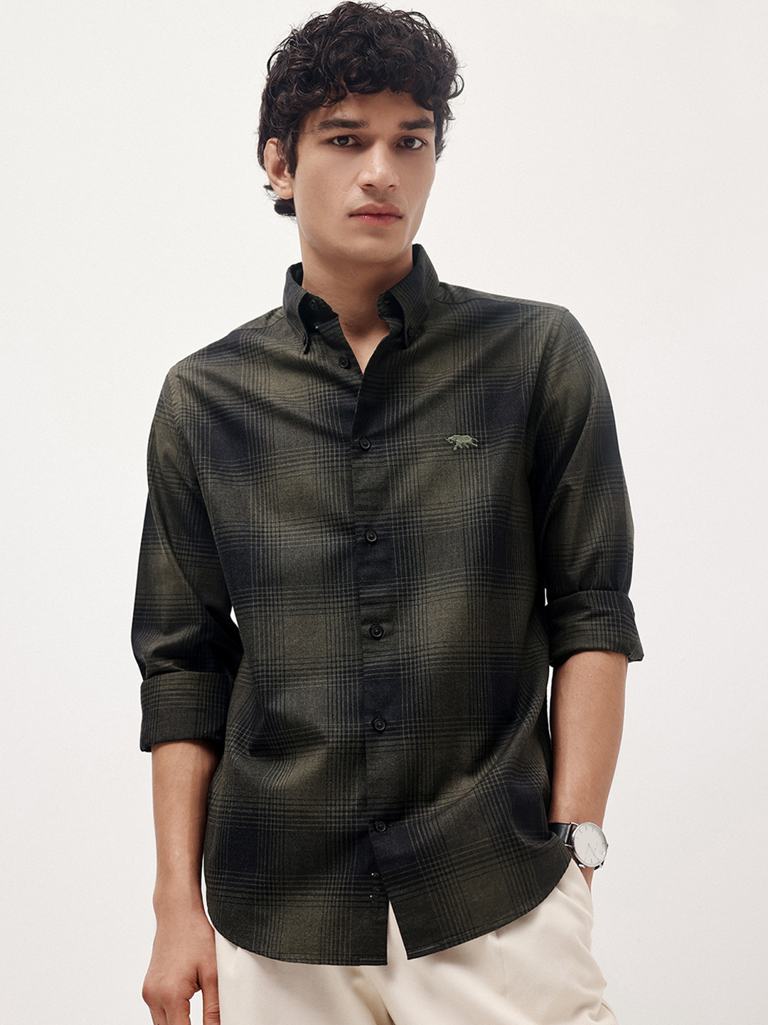Andamen Men Semi Casual Melange Regular Fit Shirt
