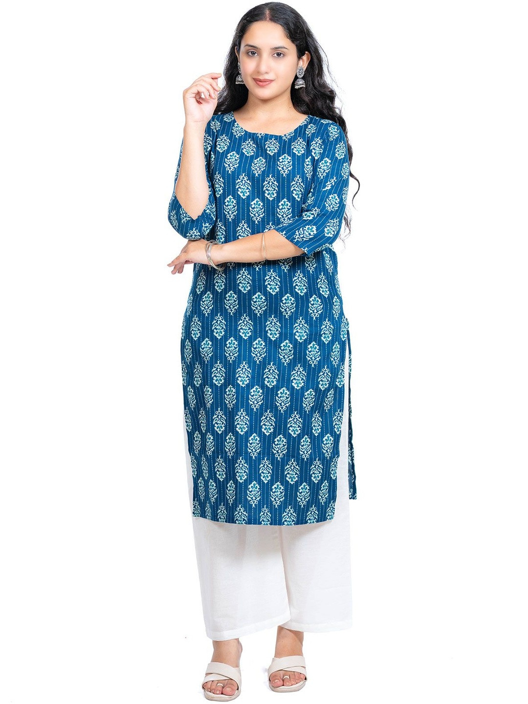Clotheum Ethnic Motifs Printed Pure Cotton Kurta