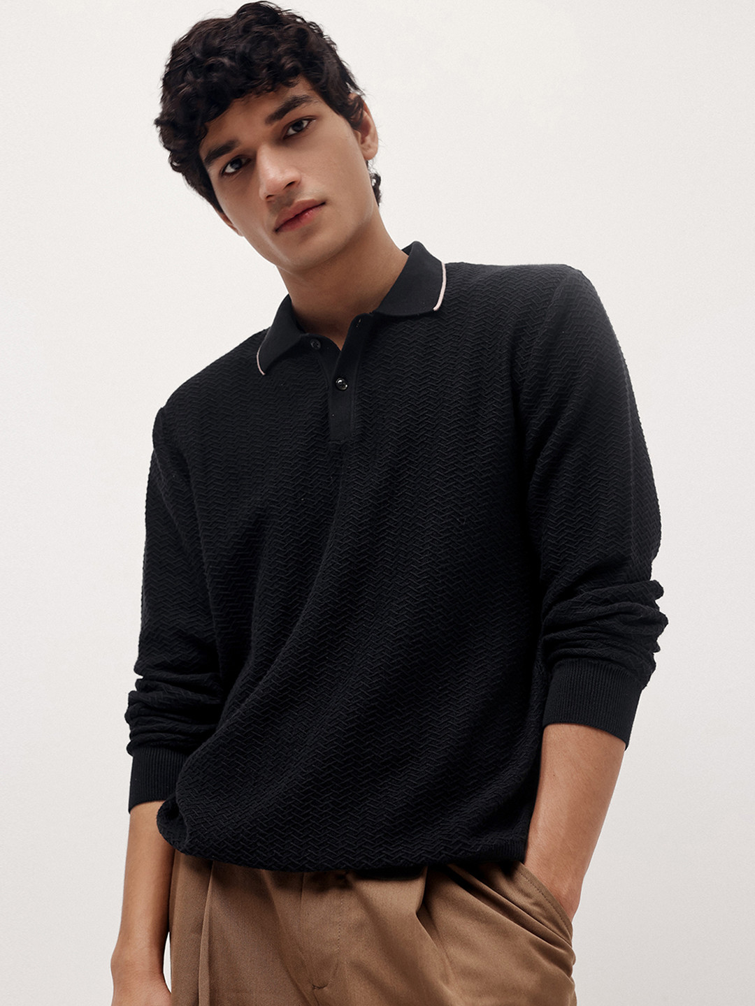 Andamen Men Casual Structured Cotton Blend Regular Fit Pullover