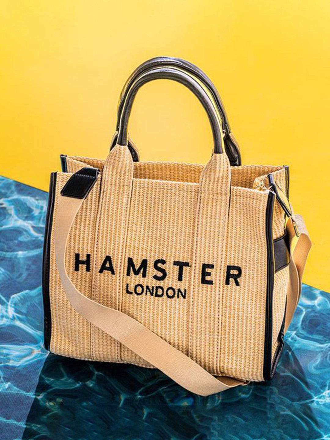HAMSTER LONDON Beverley Brand Logo Self Design Detachable Sling Strap Shopper Tote Bag