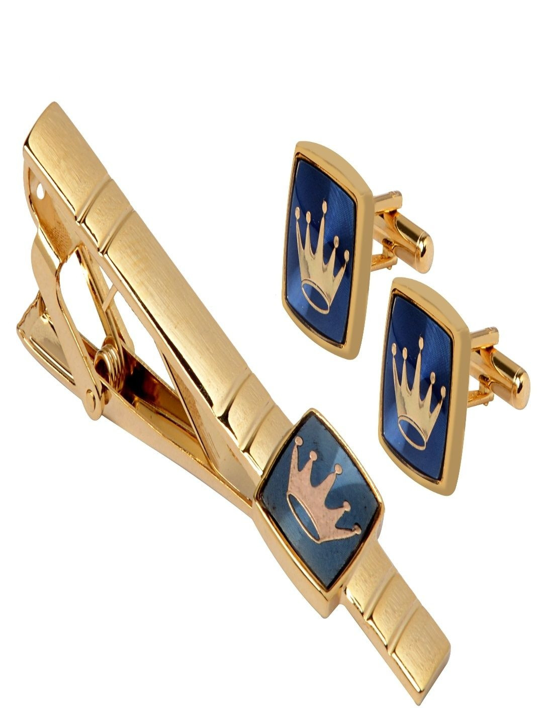 Curren Men Brass Cufflink & Tie Pin Accessory Gift Set