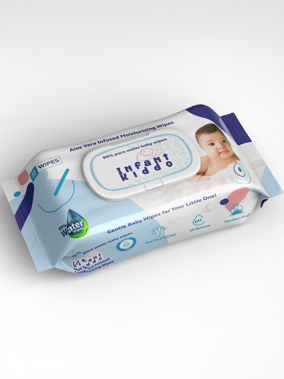 Infant Kiddo Safe & Chemical Free Moisturising Baby Wipes - 72 Wipes