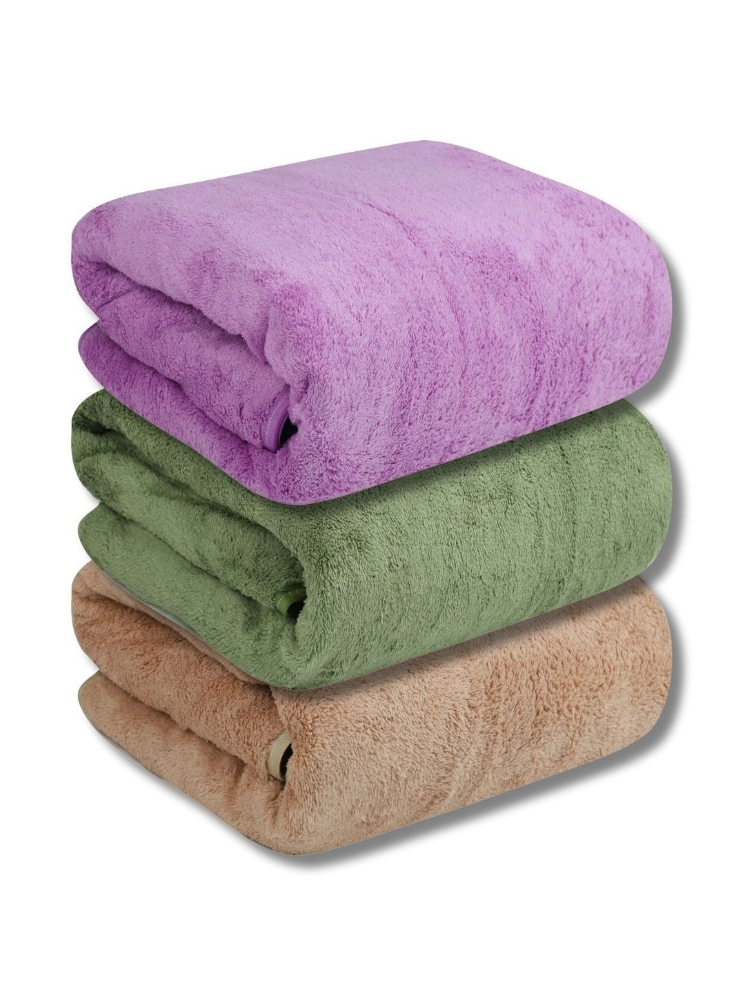Fezora Beige & Green 3 450 GSM Bath Towel