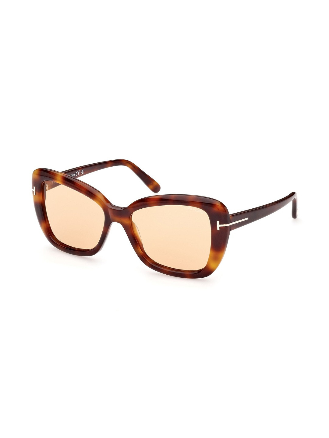 Tom Ford Women Orange Lens & Brown Butterfly Sunglasses with