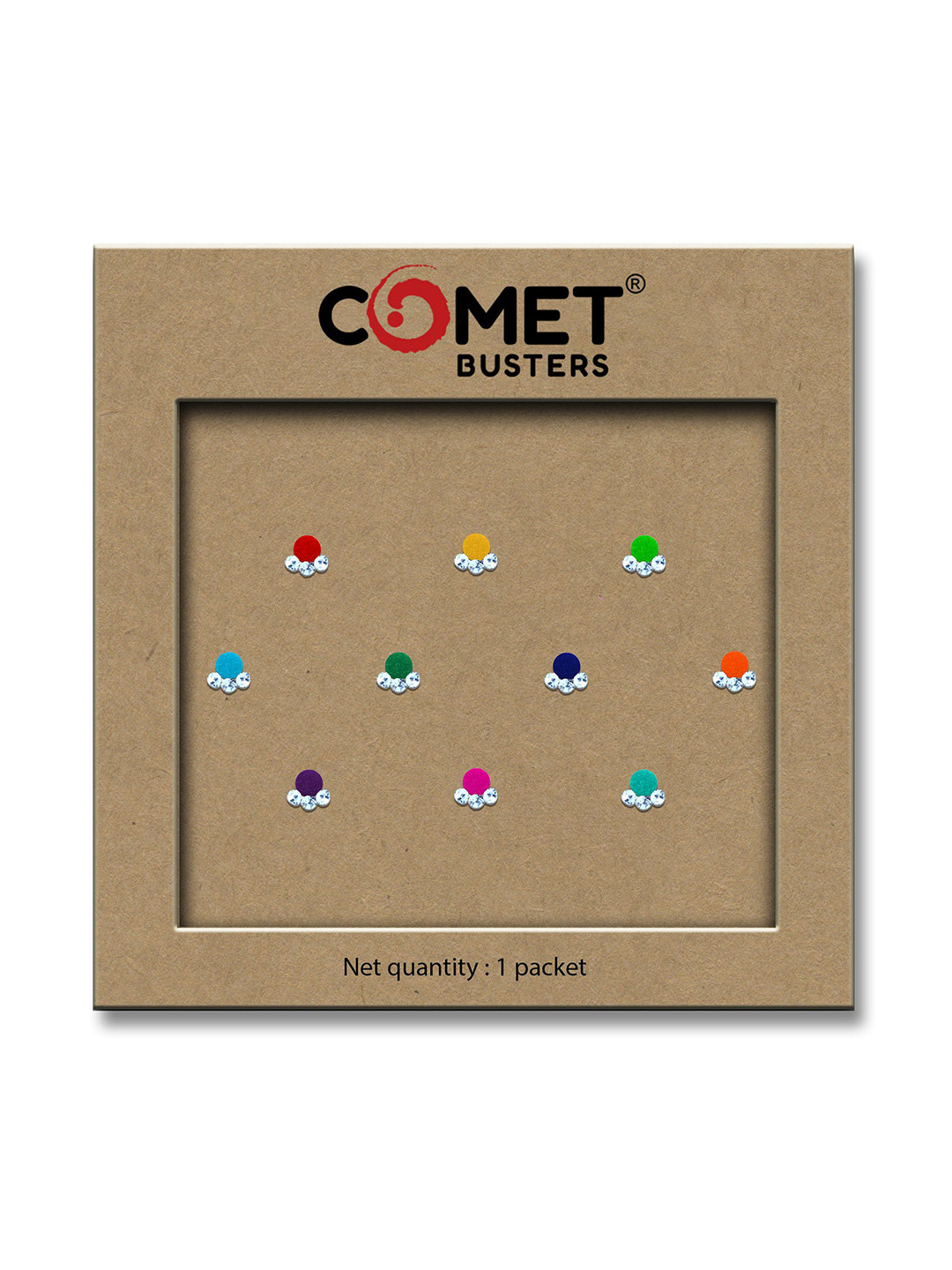 Comet Busters Round Handcrafted Bindi With Crystals