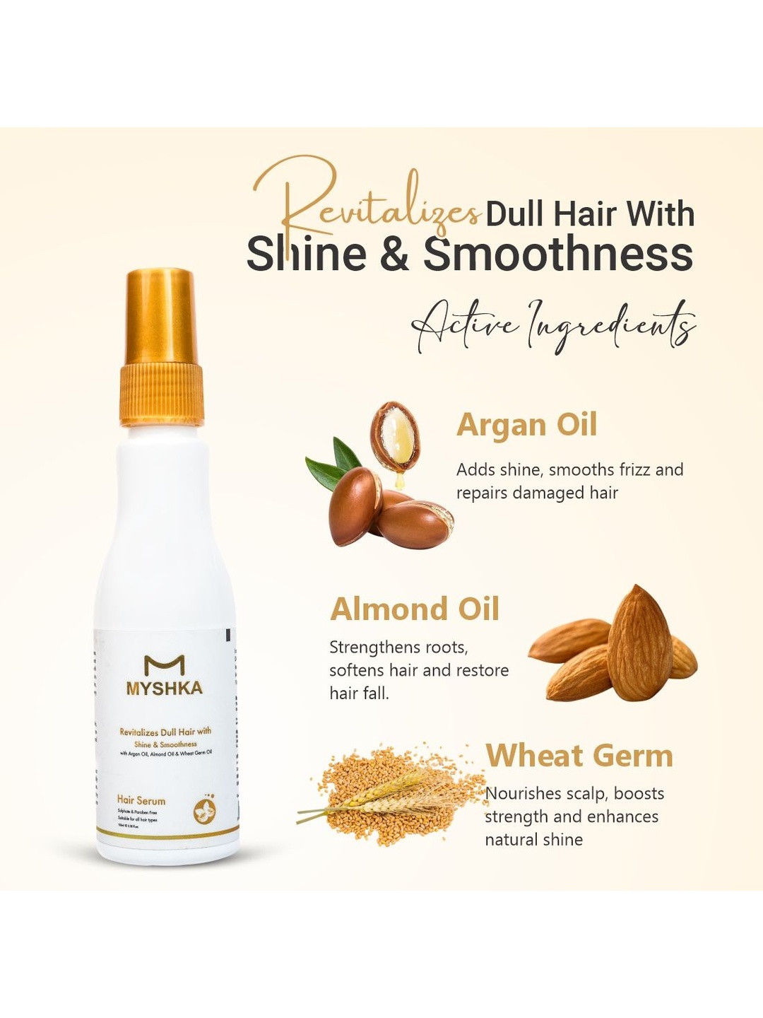 Myshka Anti-Frizz & Heat Protection Hair Serum- 100 ml