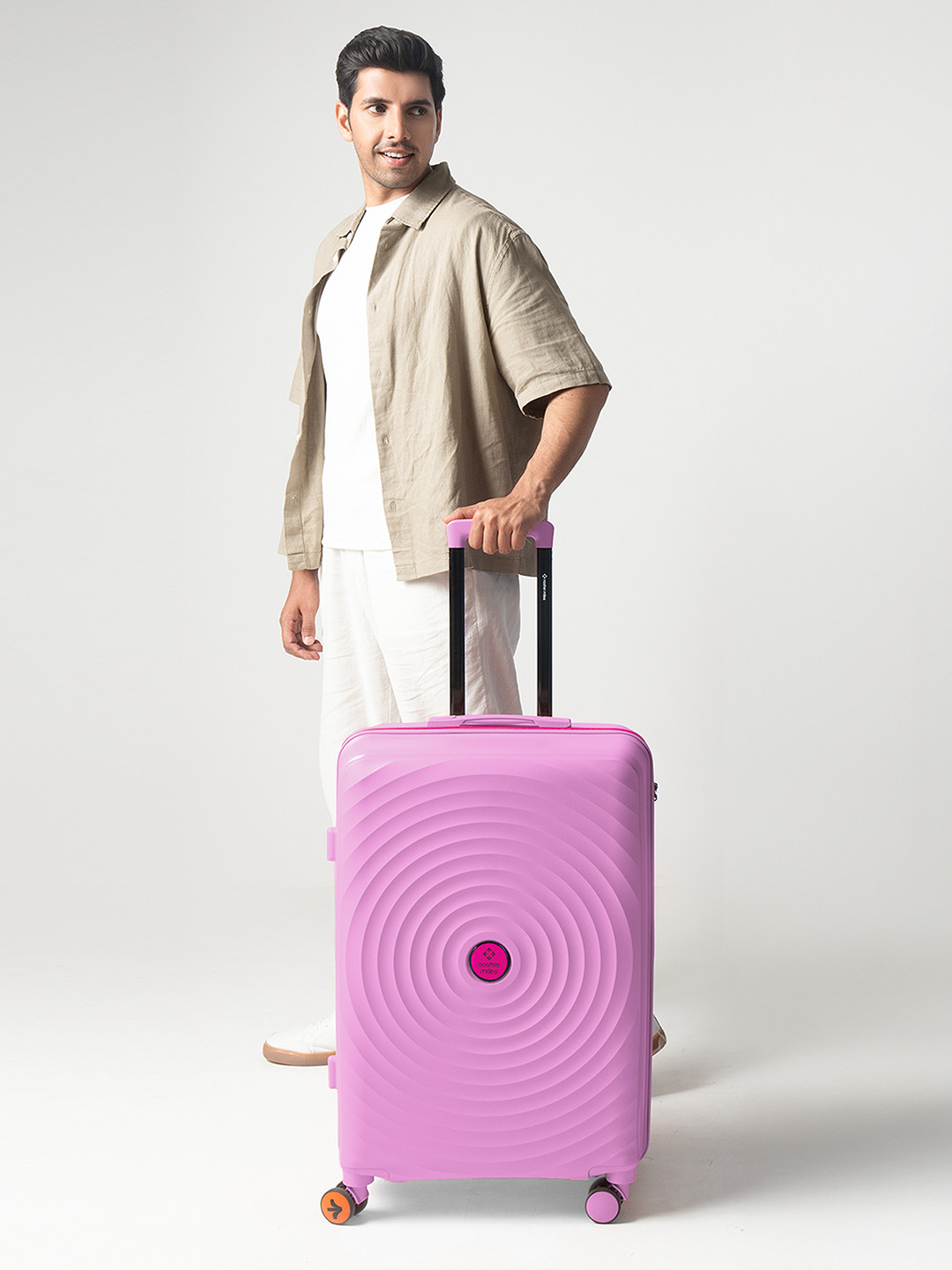 Nasher Miles Goa Hard-Sided Polypropylene Medium Pink Trolley Bag - 24 Inch (65 cm)