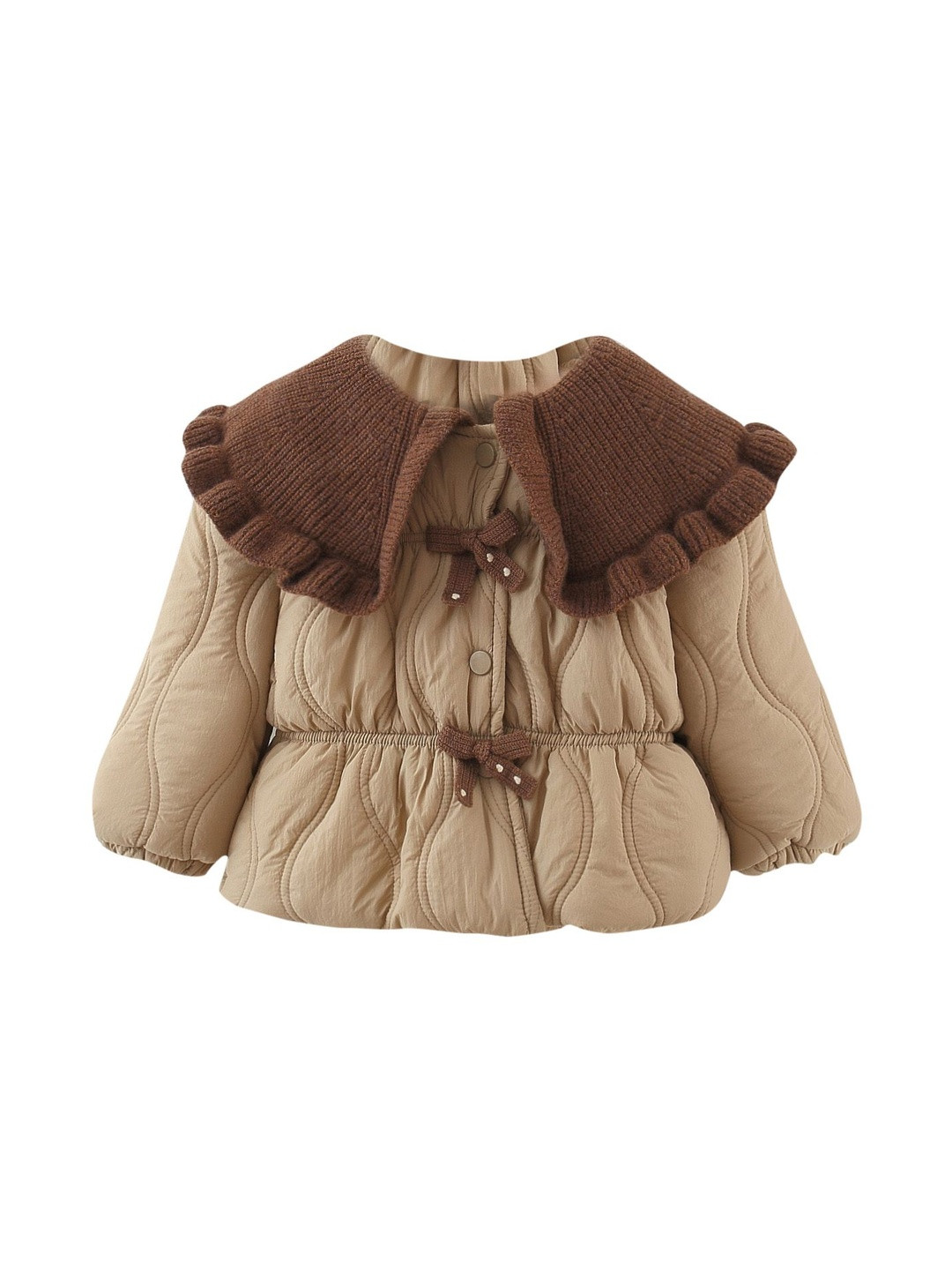 StyleCast x Revolte Infant Girls Self Design Peter Pan Collar Single-Breasted Parka Coat