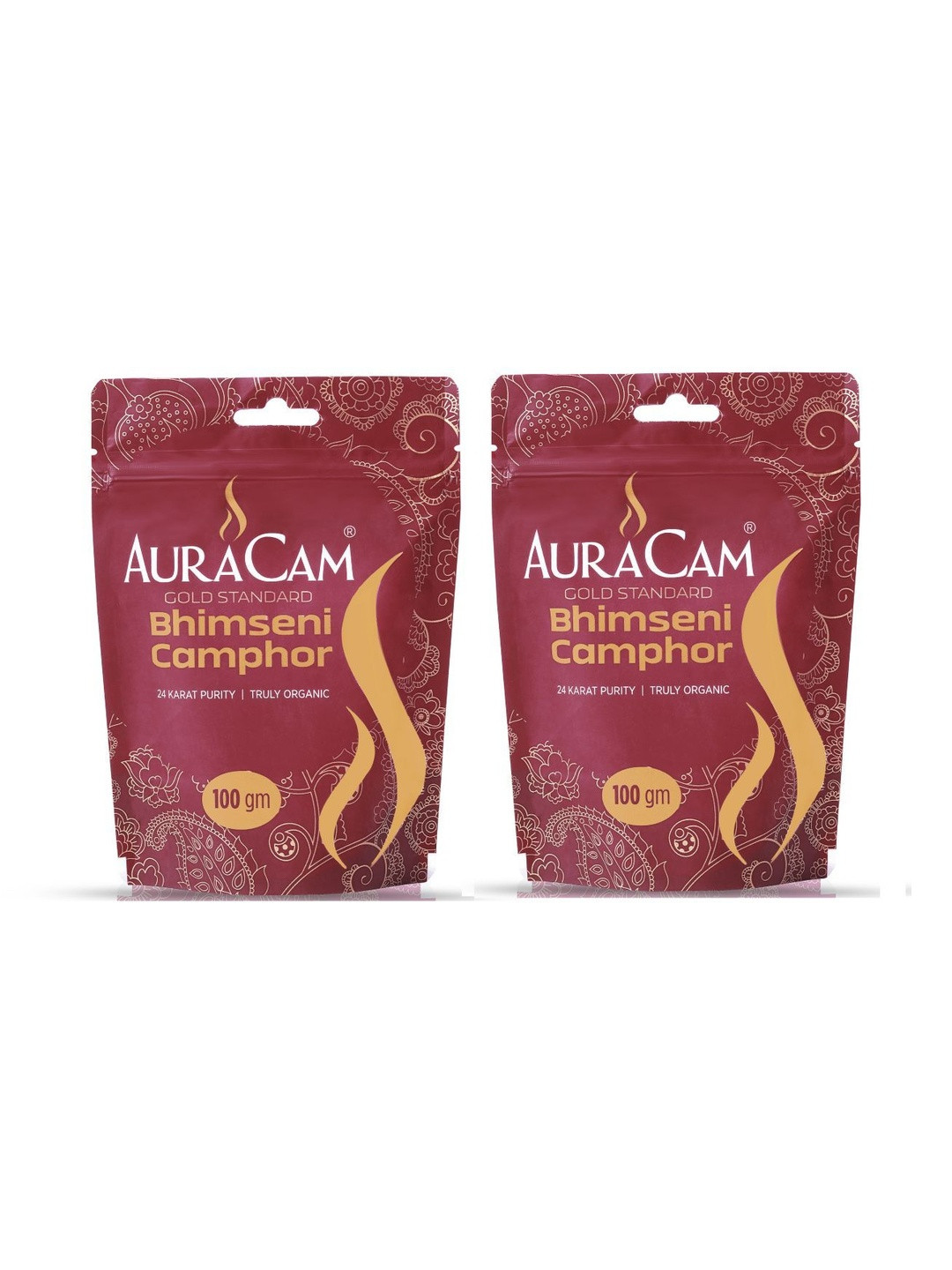 AuraCam 2-Pcs White Camphor Pooja Essentials- 100 gm Each