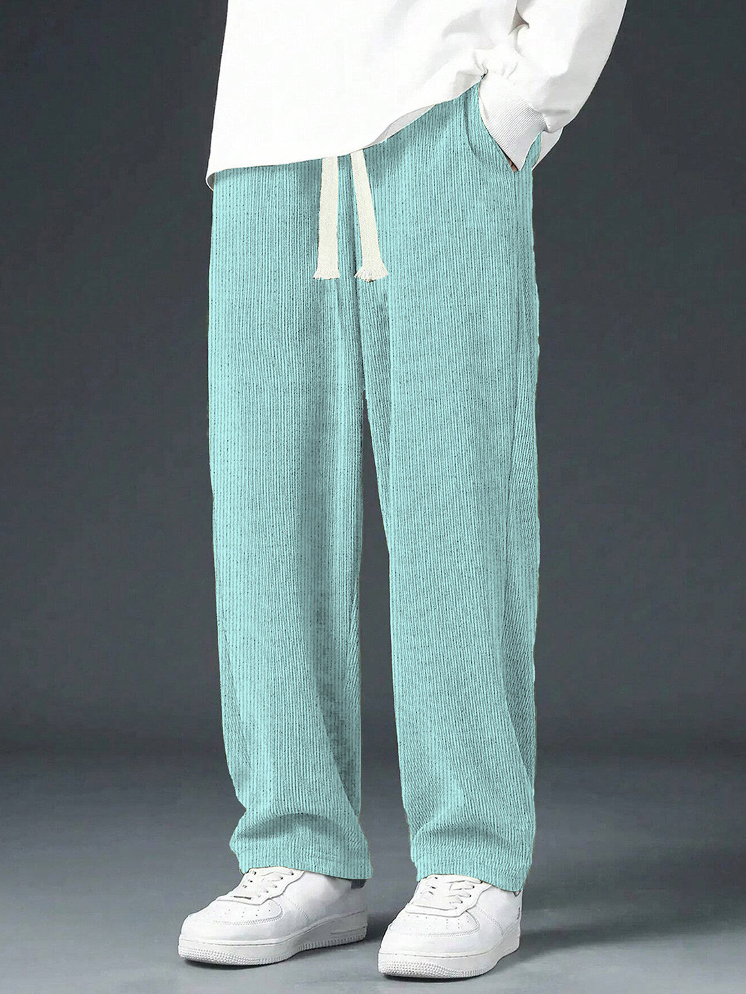 KAJARU Men Striped Chinos Trousers