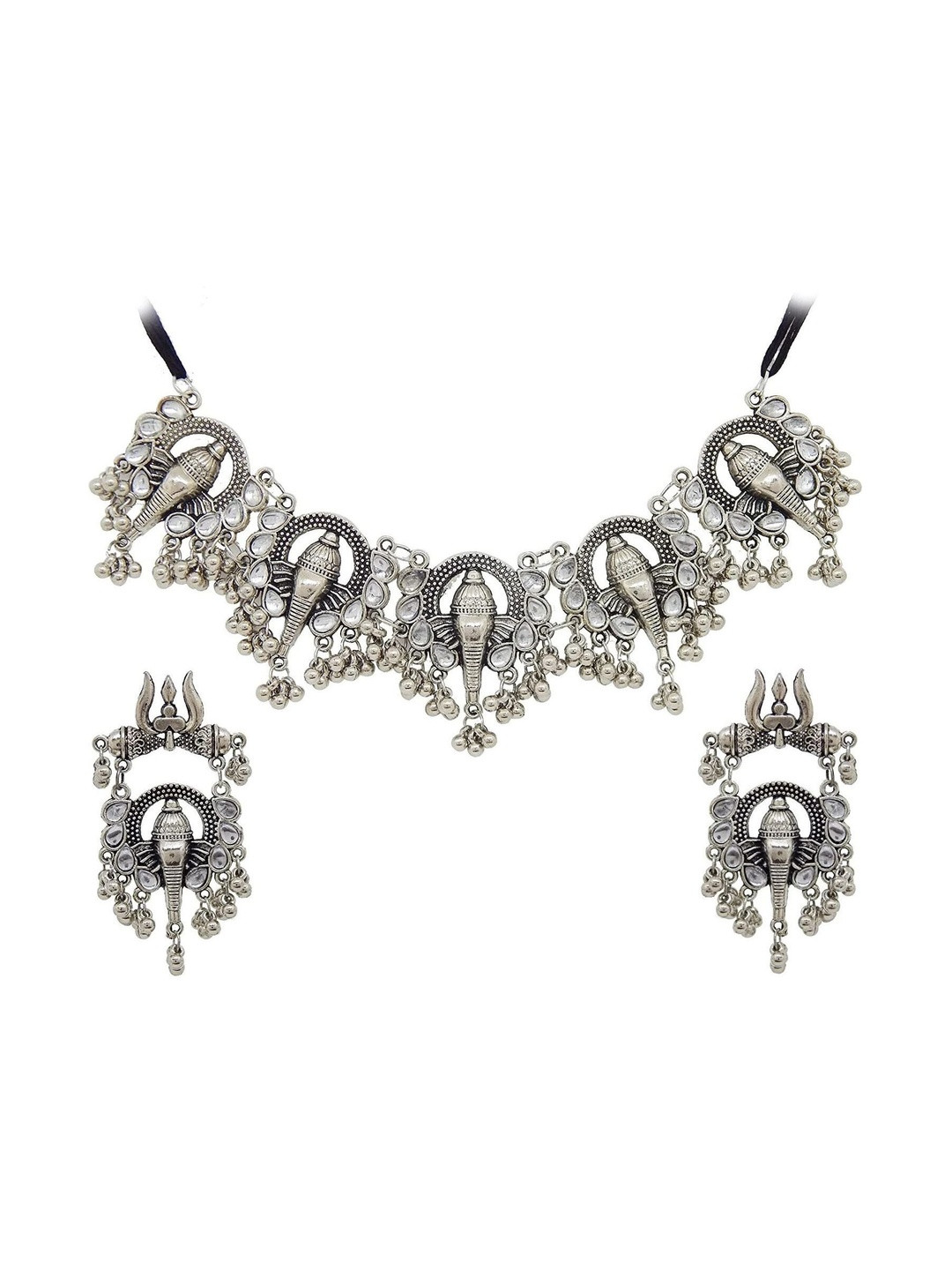 N S G Silver Plated Beaded Jewellery Set