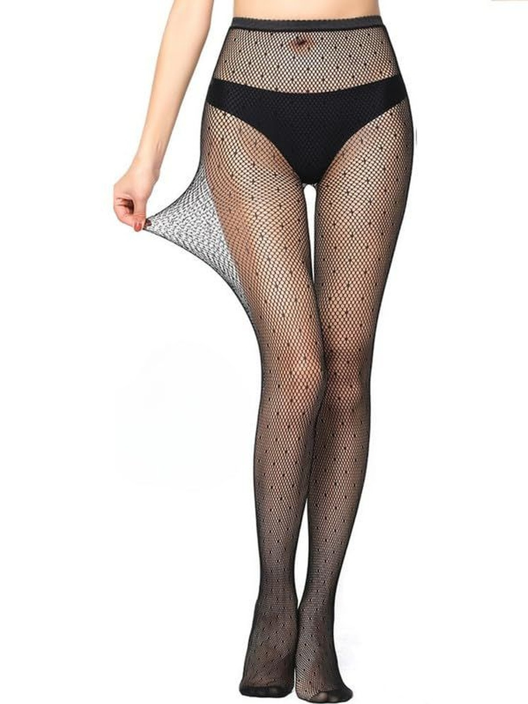 NESKA MODA Self Design Fishnet Pantyhose High Waist Sheer Stockings