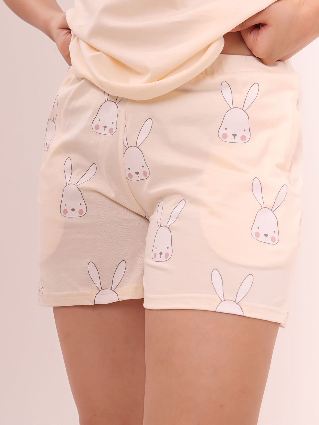 NAP STORY Women Bunny Printed Cotton Shorts
