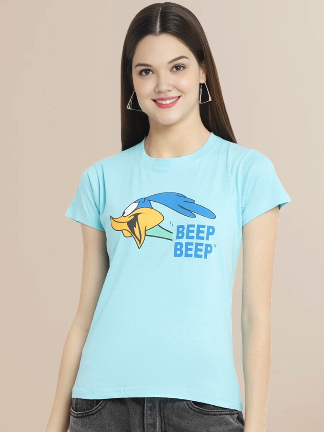 SZN Women Looney Tunes Printed Applique T-shirt