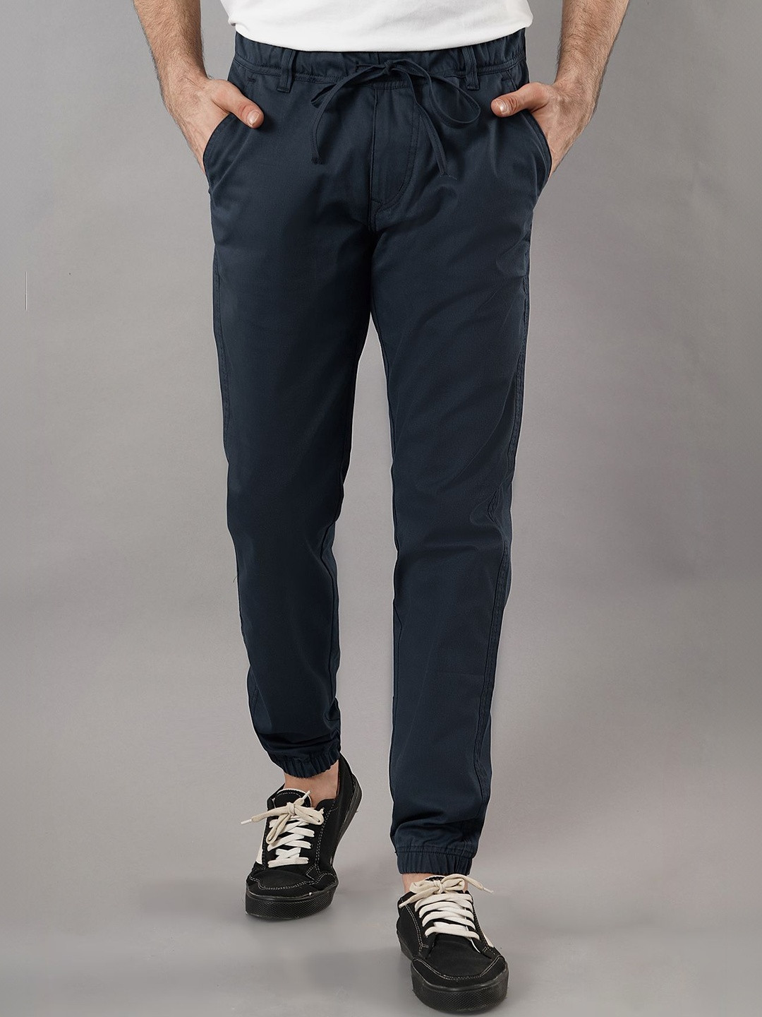NIVASU Men Mid-Rise Tapered Jogger Chinos